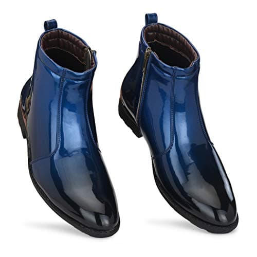Vellinto Men's Blue Leather Classic Boots - 6 UK