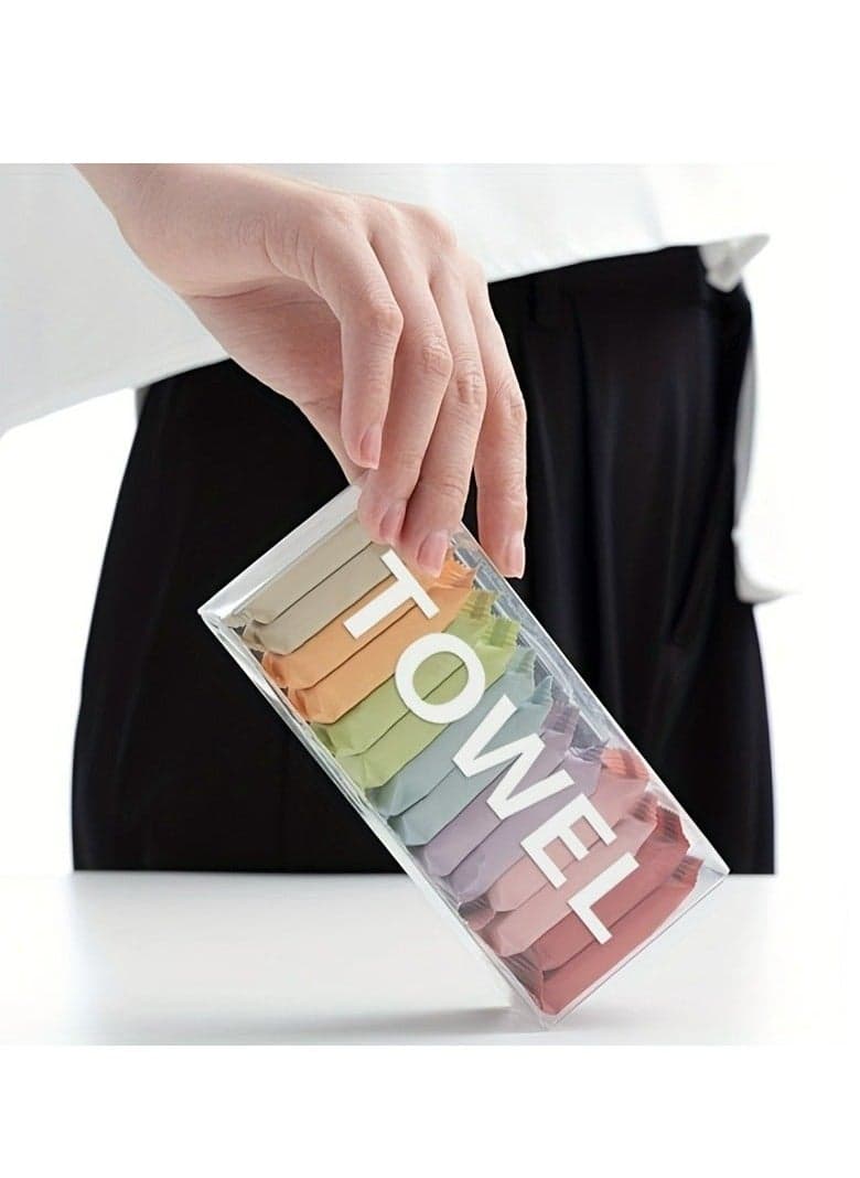 14pcs/set Compressed Disposable Washcloths Travel Portable Cotton Facial Cleansing Towel Thickened Wet And Dry Dual-use