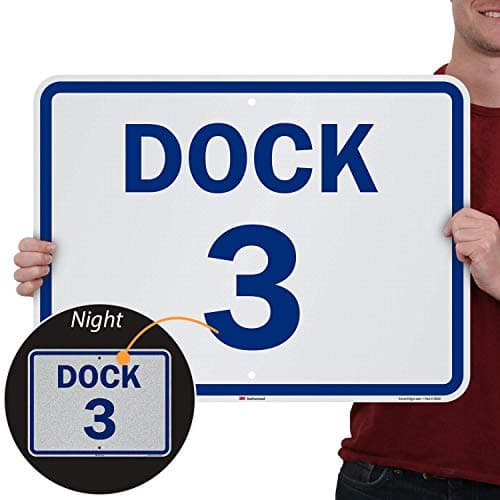 SmartSign "Dock 3" Dock Number Sign | 18" x 24" 3M Engineer Grade Reflective Aluminum