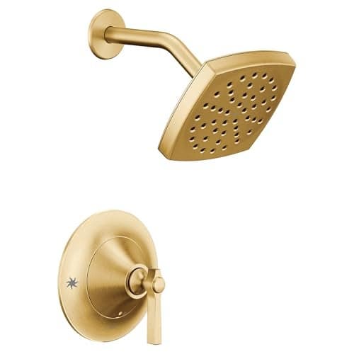 Moen TS2912EPBG Flara Posi-Temp Pressure Balancing Eco-Performance Shower Trim Kit, Valve Required, Brushed Gold