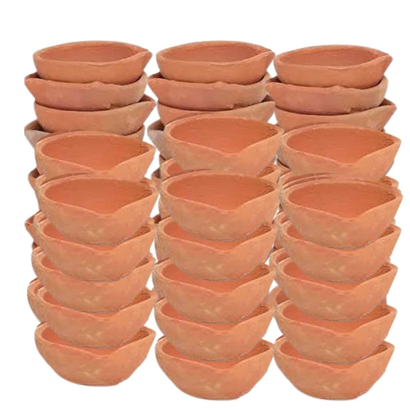 Gwan Natural Clay Traditional Diwali Ke Diya Earthen Clay Diya Mitti Ka Diya Diyas for Pooja Set of24