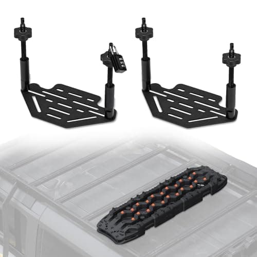 FieryRed Recovery Traction Board Mounting Kit Universal Roof Rack Fit with QuickRelease Knobs AntiTheft Padlock for Rooftop Platform Only for 2 Boards