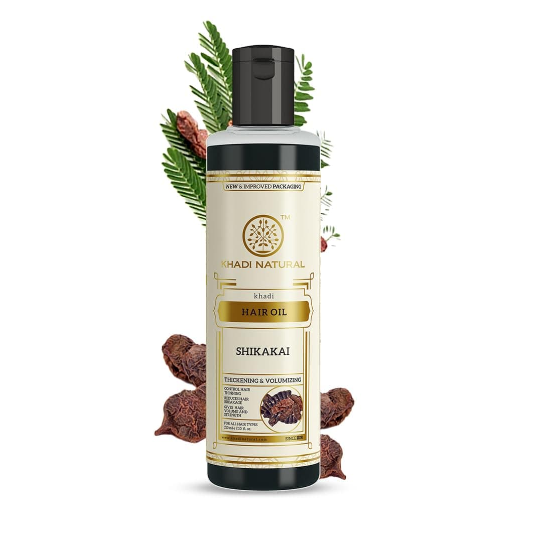 Khadi Natural Shikakai Hair Oil 210mlHerbal Hair Oil Strengthens hair follicles Suitable for All Hair Types