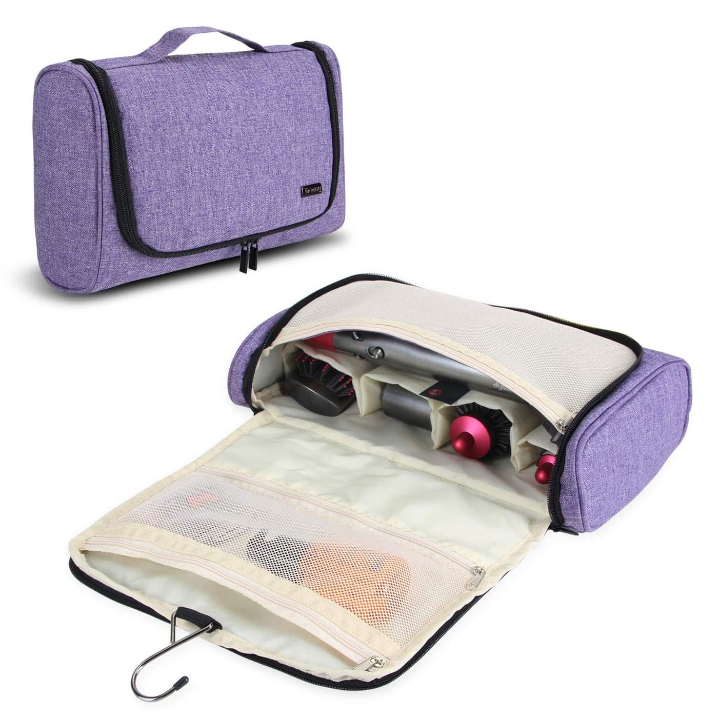 Teamoy Travel Storage Bag Compatible with Dyson Airwrap Styler Portable Travel Organizer for Airwrap Styler and Attachments Purple