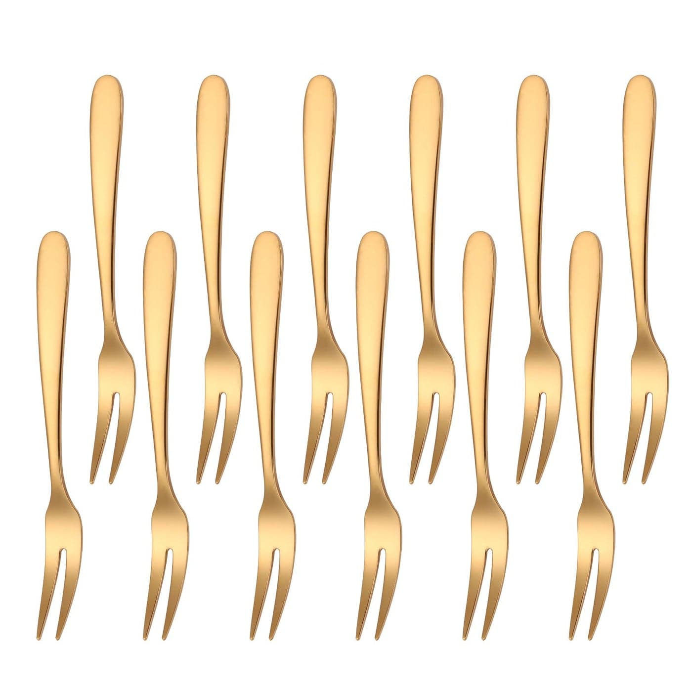 Mafier 551inch Gold Fruit Forks For Charcuterie Board Service1810 Stainless Steel Dessert Tasting Mini Cocktail Appetizer ForksDishwasher Safe Set of 12
