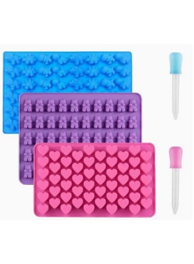 Ice Lattice Moulds,Animal Shape Moulds,3D Non-stick Food Grade Silicone Moulds,DIY Chocolate Baking Moulds,Easy to Clean, Suitable for Baking/DIY Drinks(Set of 3)