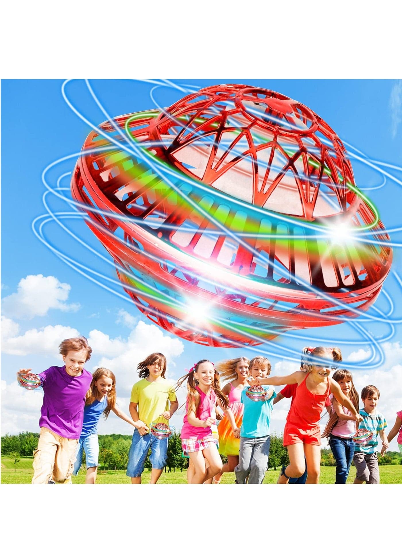 Cosmic Hover Orb Ball - 360° Flying Boomerang Spinner Toy, Cosmic Globe Hover Ball with LED Lights, Perfect for Kids, Teens, Adults, Flying UFO Drone Toy, Space Theme Flying Ball,