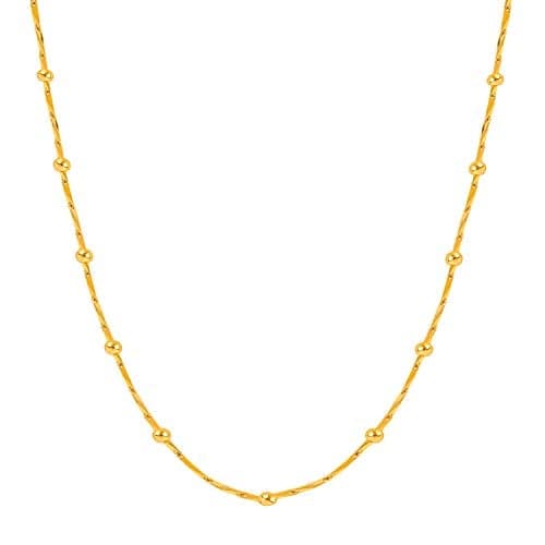 Fashion Frill Gold Plated Brass Chain for Women Neck Chain & Girls Classic & Stylish Light Weighted