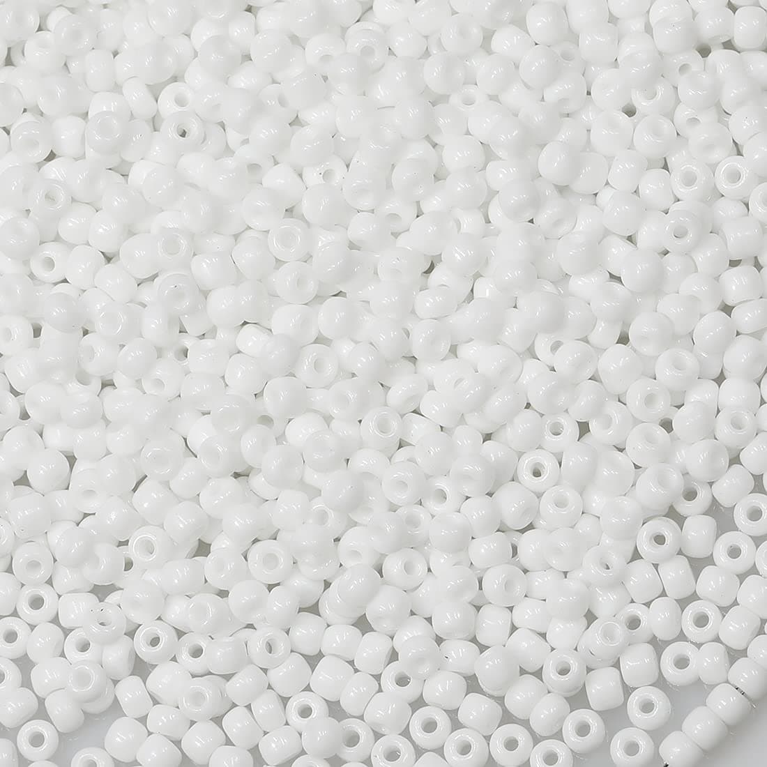 BalaFillic White Color 3mm Seed Beads About 3600pcs100Grams in Bag 80 Glass Craft Beads for Making Bracelet and Necklace White