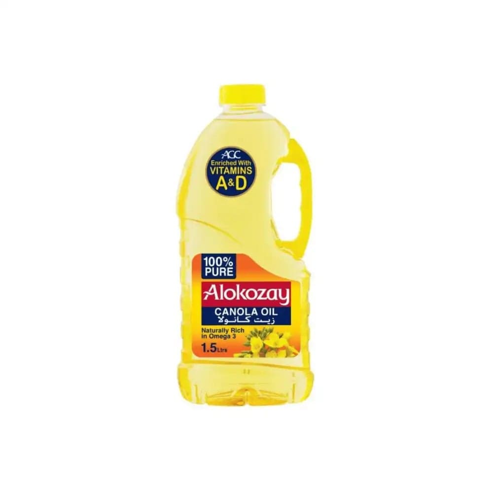 Alokozay Pure Canola Cooking Oil Enriched With Vitamin A and D- 1.5Ltr