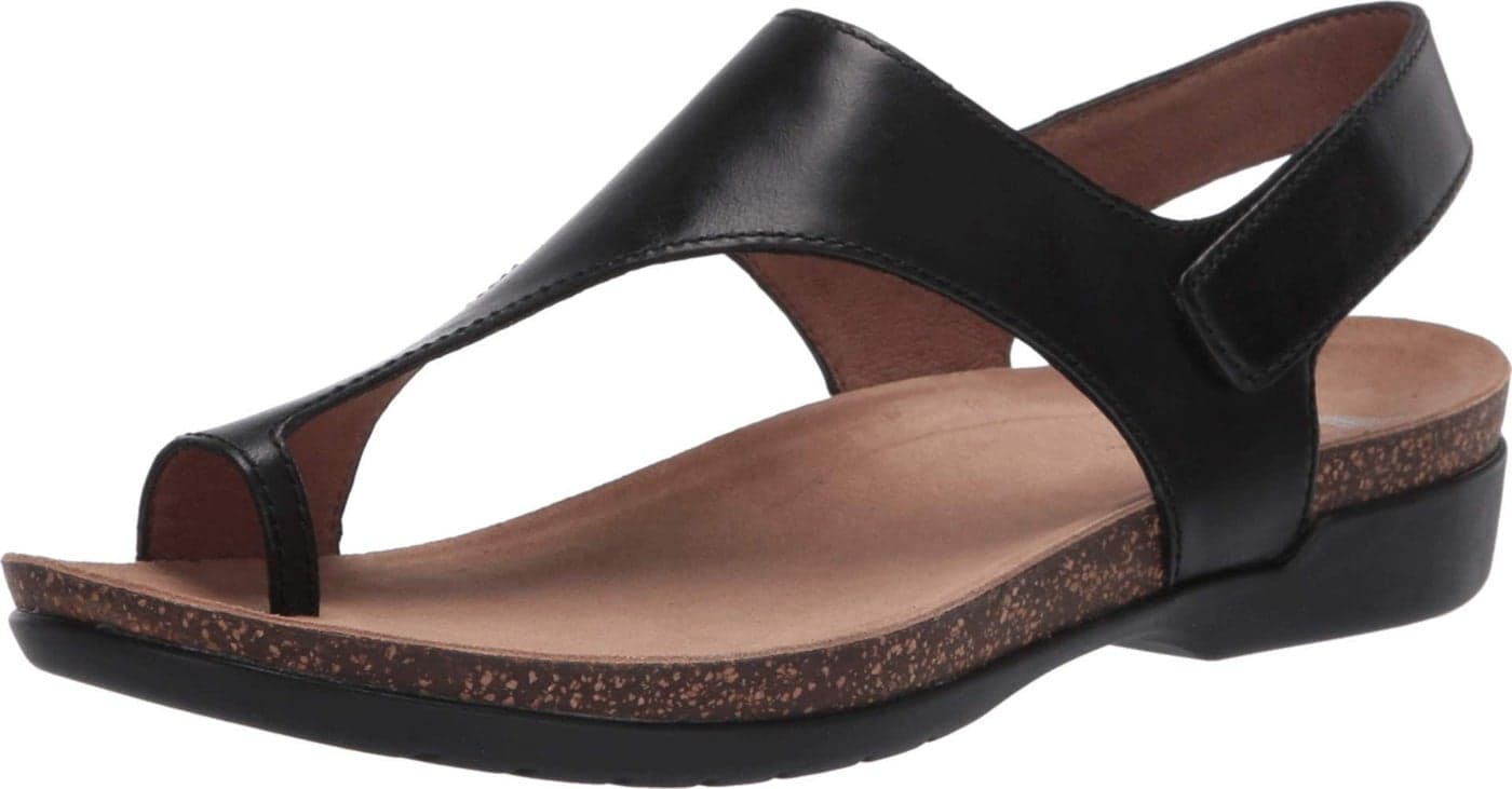 Dansko Reece Sandal for Women Memory Foam and Cork Footbed for Comfort and Arch Support Lightweight Rubber Outsole for LongLasting Wear Black 859 M US