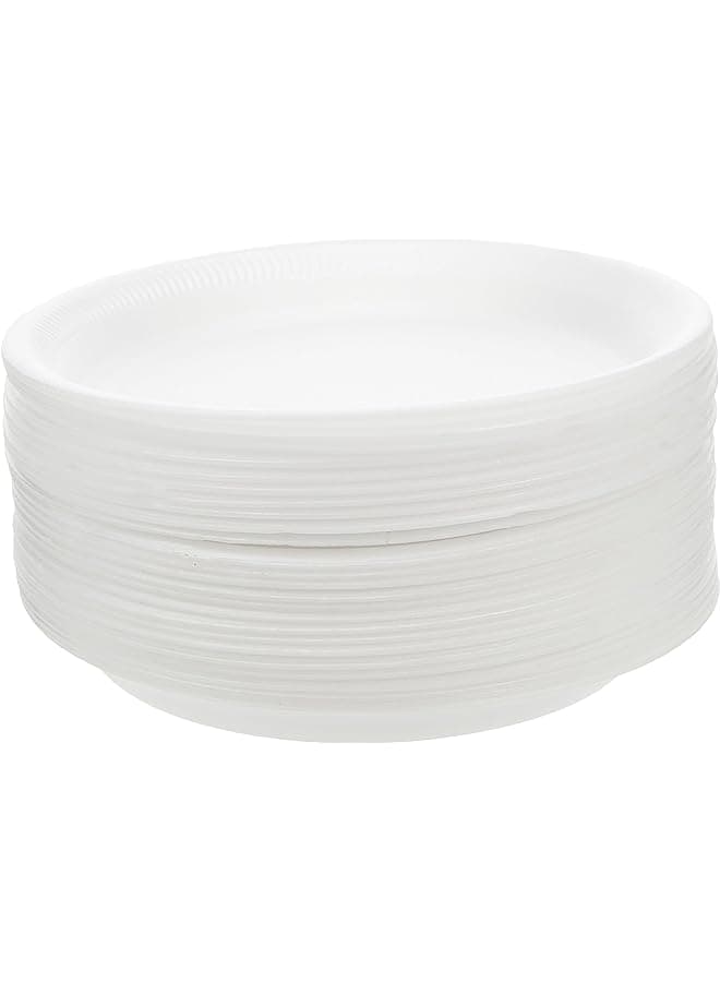 Packing Foam Plate White 7 Inch Disposable, Tableware, Birthday Parties, Office, Home Events, Camping - 25 Pieces.