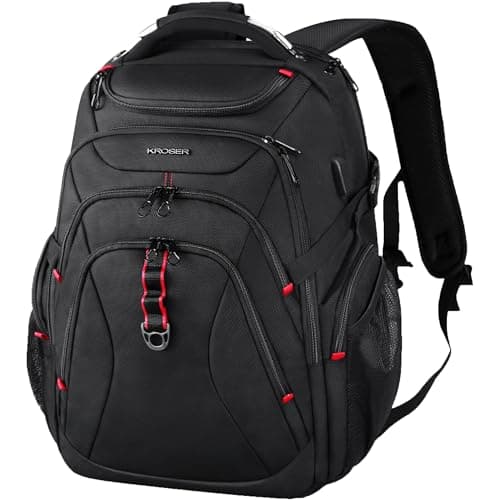 KROSER Travel Laptop Backpack 173 Inch XL Computer Backpack with Hard Shell Saferoom RFID Pockets WaterRepellent Business College Daypack Stylish Bag for MenWomenBlack
