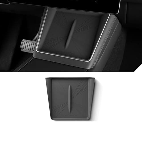ushilife Center Console Wireless Charger Mat Compatible with Tesla Model Y Juniper 2025 Silicone Console Wireless Phone Charging Pad Wireless Charging Protector for Model Y Accessories Black