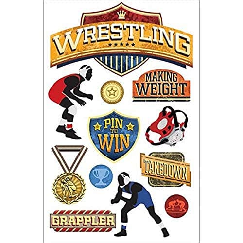 Paper House Productions STDM-206E 3D Stickers, Wrestling