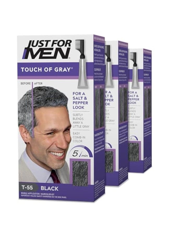 Just for Men Hair Color Touch of Gray BlackGray 3 Pack