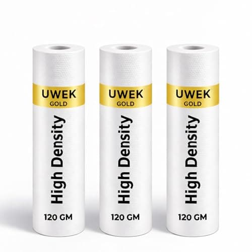 UWEK Gold High Density PP Spun Filter for Water Purifier, Pre Filter Cartridge 10 inch 5 Micron,120 gm Sediment Filter Candle Suitable for RO Water Purifier External Filter Housing (Pack of 3)