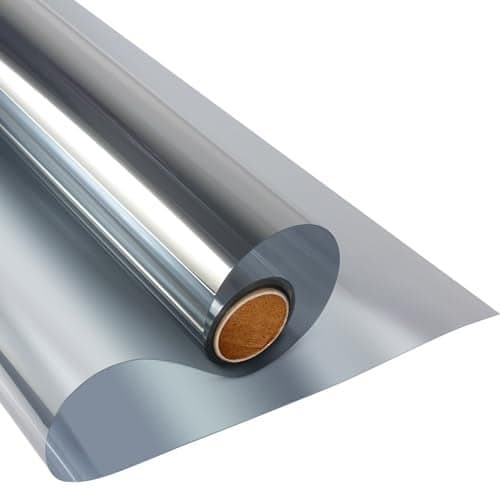 KESPEN Window Film One Way Daytime Privacy Static Cling Sun Blocking Anti UV Reflective Window Tint for Home and Office Silver 295 Inch X 131 Feet