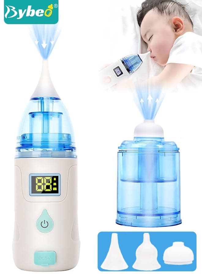 2 In 1 Baby Nasal Aspirator And Nose washer, Waterproof Electric Baby Nose Sucker with 3 Silicone Tips, Infant Electric Nose Aspirator with Anti-Backflow Design, Portable Silent Toddler Noses Cleaner