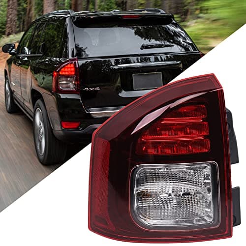 Huray Left Tail Light Fit for Jeep Compass 2014-2017 Taillight Driver Side LH Tail lamp Brake Lamp Assembly Replacement Accessory