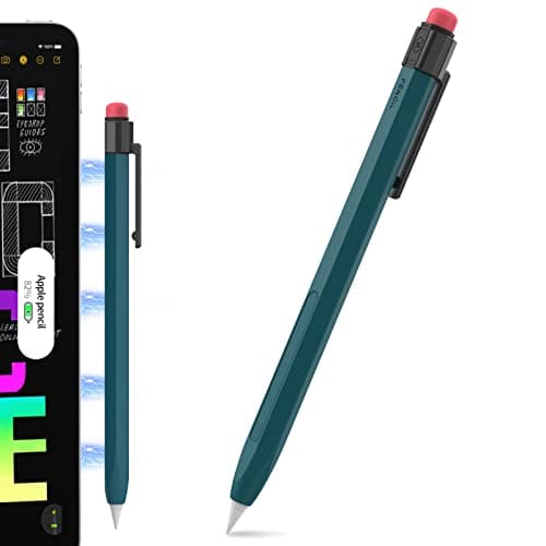 TRONWIN Apple Pencil Pro Case for Apple Pencil 2nd Generation Sleeve Silicone Cover Perfect Grip Skin Classic Design with Sturdy Clip Compatible with Apple Pencil 2 for ipad pro (Deep Green)