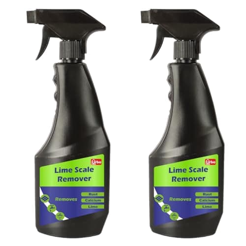 Urba Lime Scale Remover 500 ml – Pack of 2 | Bathroom Descaler | Removes Stains & Deposits from Shower Heads, Taps, Baths & Glass Screens | Powerful Hard Water Stain Cleaner