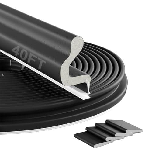 Bantie 40FT Kerf Weather Stripping Door Seal Front Exterior Door Weather Stripping Seal Strip for Door Frame Door Insulation Soundproofing with 4 Door Corner Seals