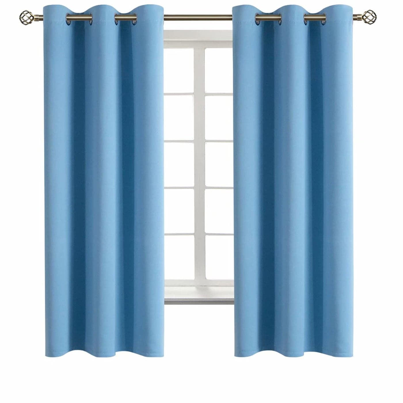 BGment Room Darkening Curtains 72 Inches Long Grommet Thermal Insulated Drapes Window Treatment Curtains for Bedroom 2 Panels 42 x 72 Inch Sky Blue