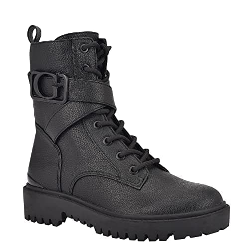 GUESS Women's ORANA Combat Boot, Black, 6