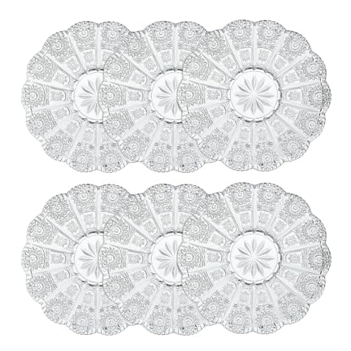kanpura Dessert Plates 5.5 Inch Glass Plates Set of 6 Small Decorative Salad and Dessert Plates Clear Glass Dinner Plates for Appetizers, Salads, and Small Meals