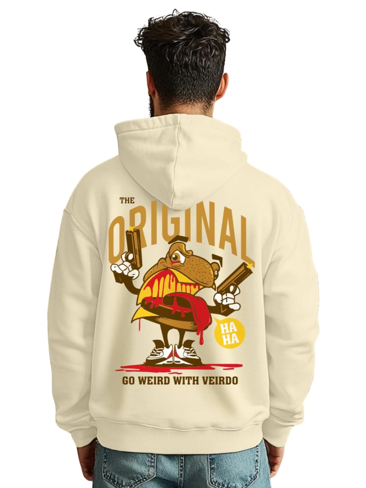 Veirdo® Cotton Fleece Regular Fit Hooded Sweatshirt Lastest Back Graphic Printed Winter Hoodies for Men (W05_FRGORGNL_MRSMLW_S)
