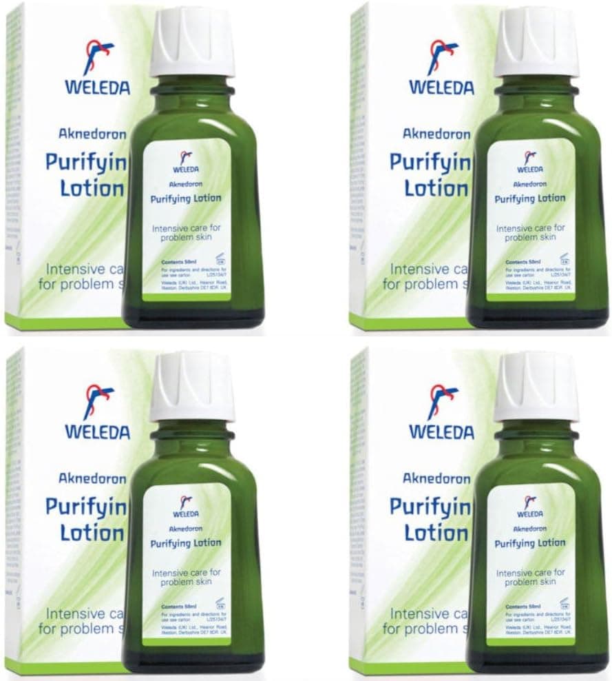 4 PACK Weleda Aknedoron Purifying Lotion 50ml 4 PACK BUNDLE
