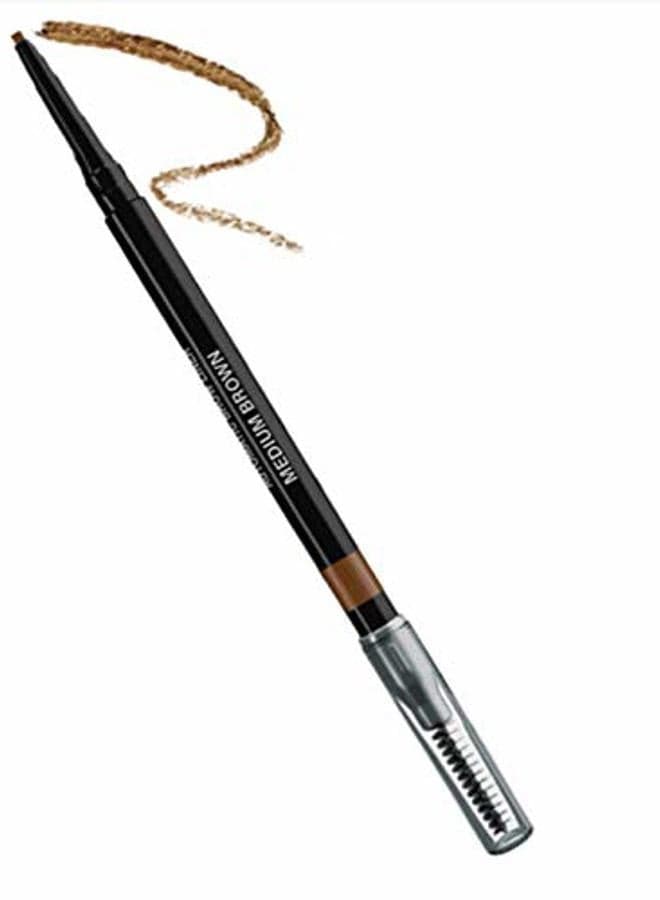 Refine Brow- Automatic Brow Liner with Brush- Precise Definition - Sweatproof, Smudgeproof and Waterproof -Paraben Free, Gluten Free, Cruelty Free (Medium Brown)
