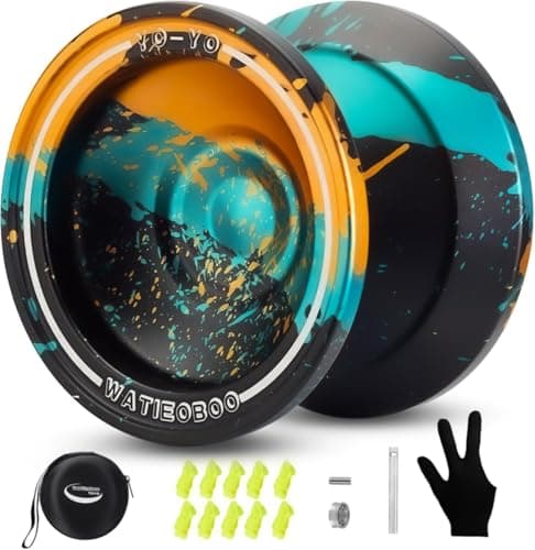 WATIEOBOO yoyo Responsive Professional Unresponsive Yoyos Beginners Adults Pro Metal Trick Yoyo with Yo Yo Bearing Kit 10 Strings Case Gloves