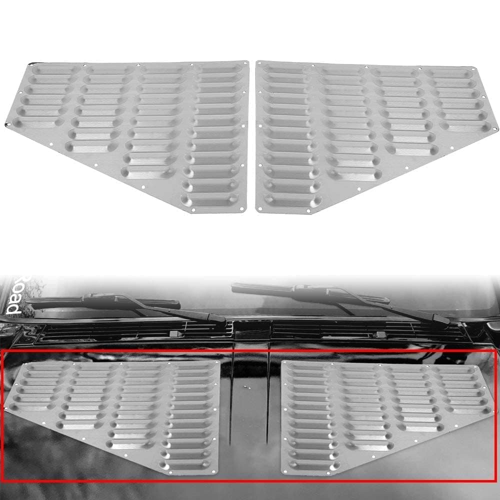 HECASA Aluminum Front Louvers Hood Louver Panel Set for Jeep XJ Cherokee & Comanche