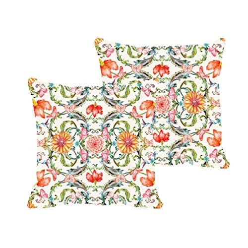 TheYaYaCafe Cotton 180 TC Cushion Cover, 24 x 24 Inch, Orange, 2 Pieces