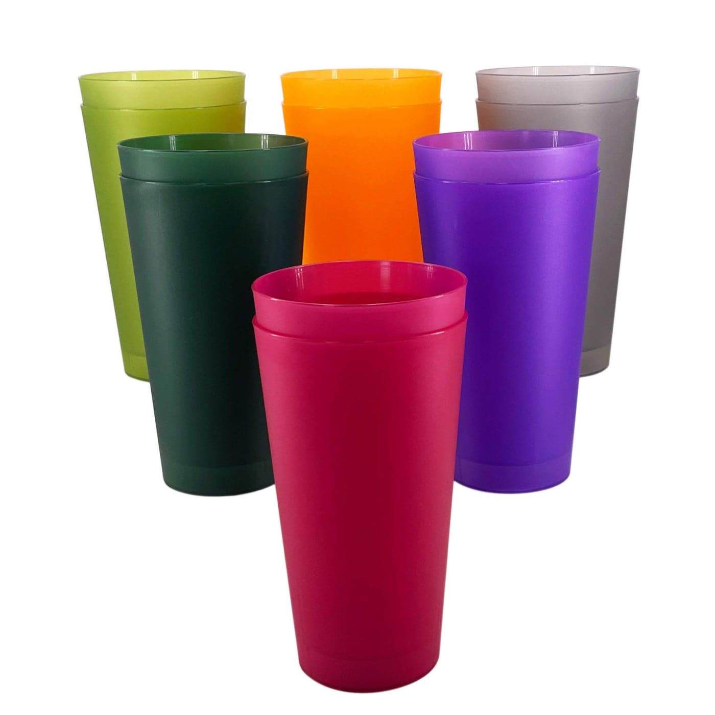 YUYUHUA Premium 32ounce Large Cups Multicolor Plastic Tumblers BPA Free Set of 12 for Indoor Outdoor Use Multicolors