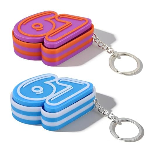 2PCS Fidget Keychain 67 Keychain 67 Toy 3D Printed Sensory Clicker Keychain Fidget Clicker Toys for Adults Boost Focus Calm Anxiety at Work Travel Ideal StressRelief Gift