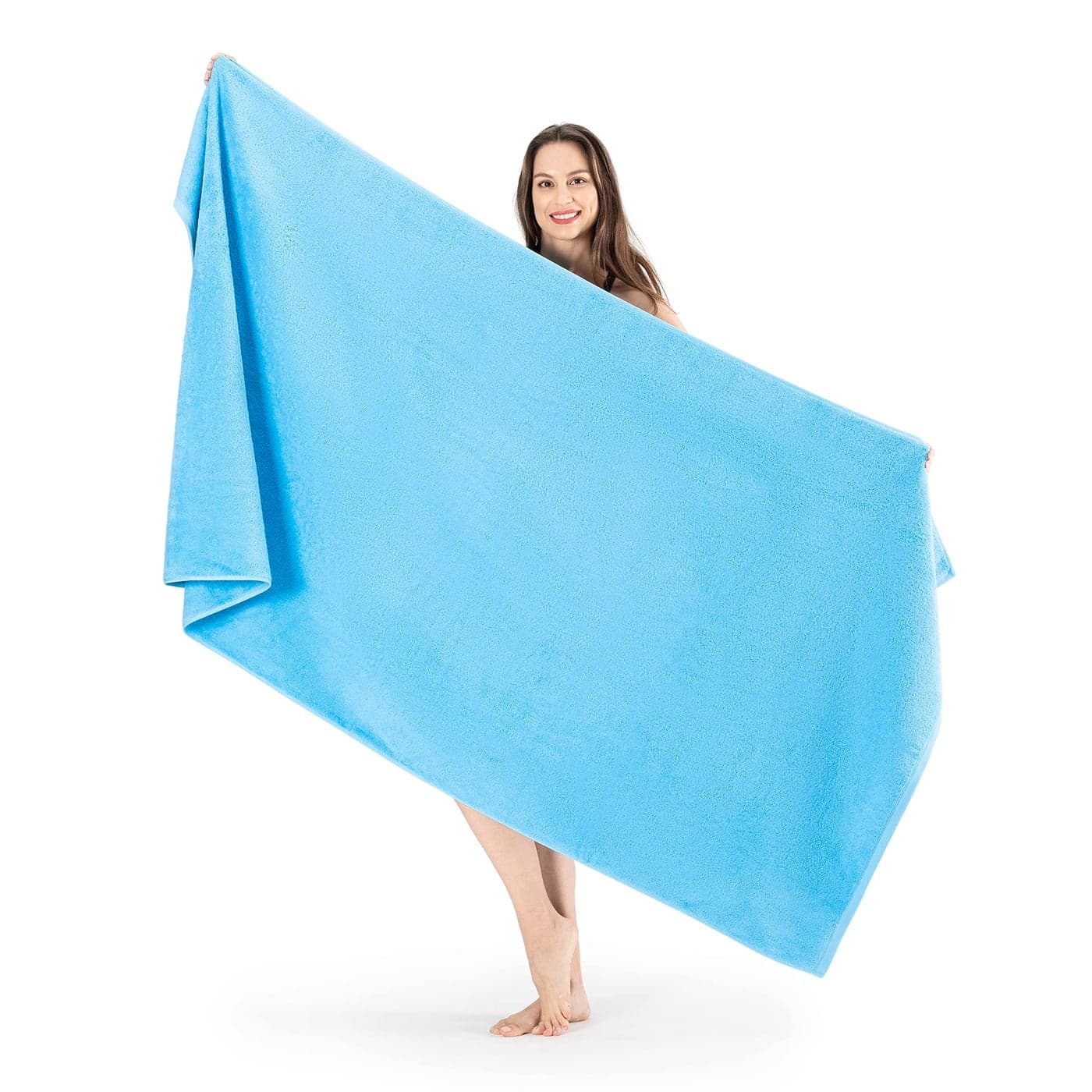 SALBAKOS Pure 100 Turkish Cotton Bath Sheet Towels Oversized 40 by 80 Inches Jumbo Size Made in Turkey 630 GSM Premium Quality Absorbent Quick Dry Soft Extra Large Bath Towel Aqua