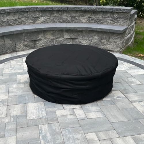 Outdoor Built In Fire Pit Cover for In Ground Stone Firepit Waterproof Heavy Duty 6064 Inch Large Round Concrete Fire Pit Covers