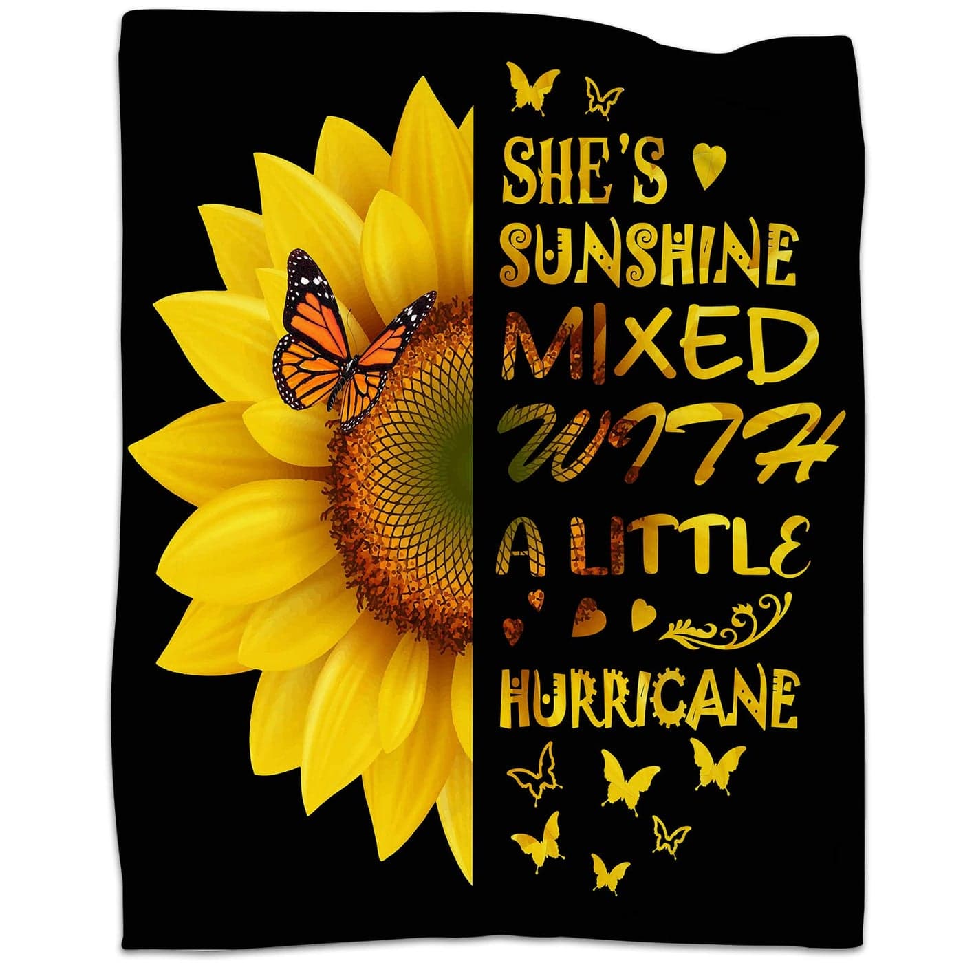 Sunflower Gifts Blankets for Women Sunflower Blanket Decor Throw Gifts for Women Birthday Sunflower Birthday Christmas Decorations Flower Butterfly Yellow Blanket for Home Bed Sofa 60x80
