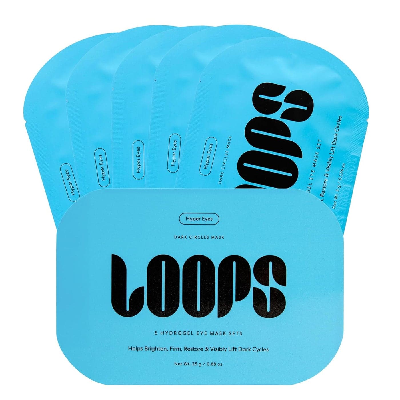 LOOPS Hyper Smooth Eye Hydrogel Eye Mask 5 Pc Brighten Hydrate Nourish and Help Reduce Dark Circles for Refreshed Eyes Reduces Signs of Puffiness and Fortify Your Eyes