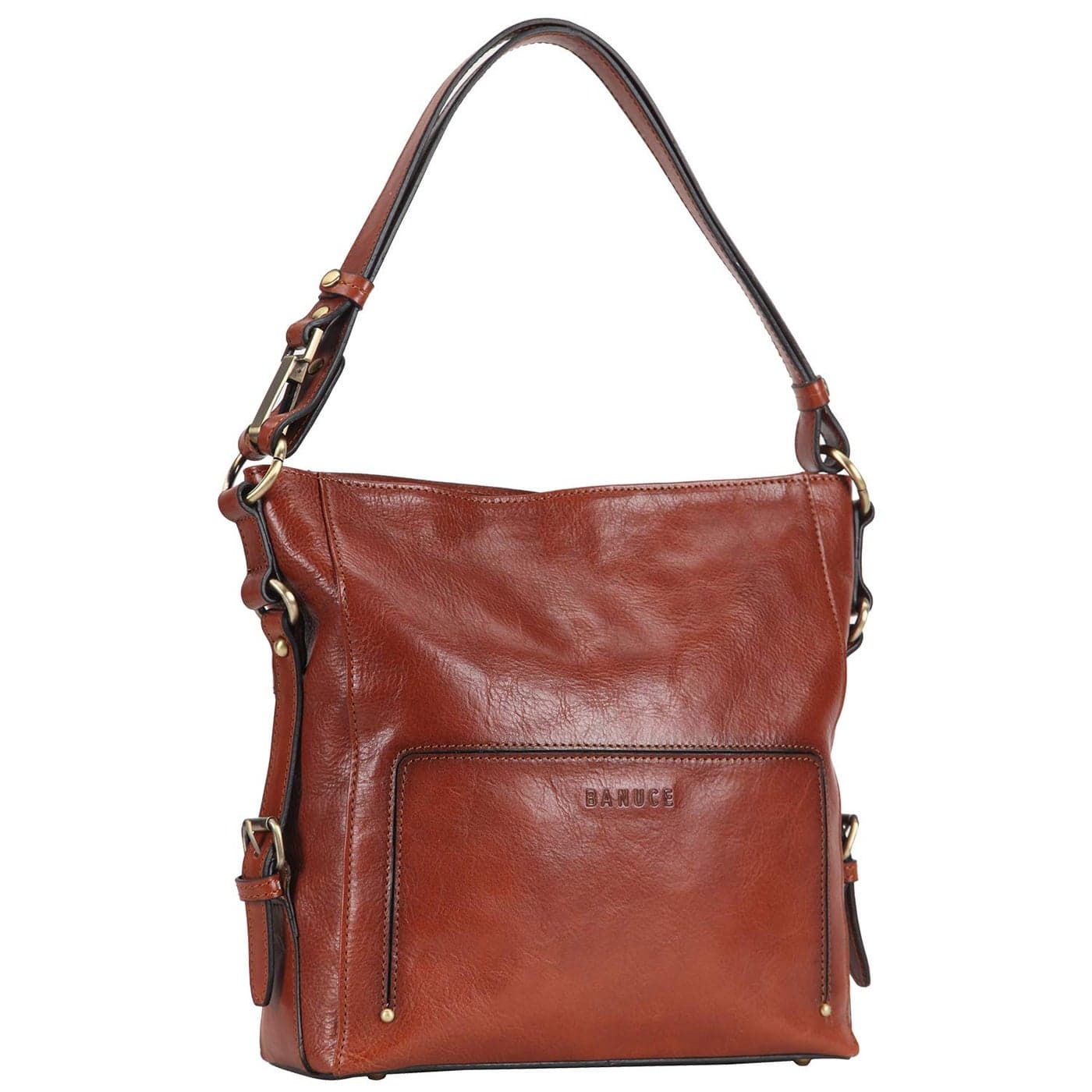 Banuce Trendy Full Grains Italian Hobo Bags for Women Leather Purses and Handbags Shoulder Bag with Convertible Strap Brown