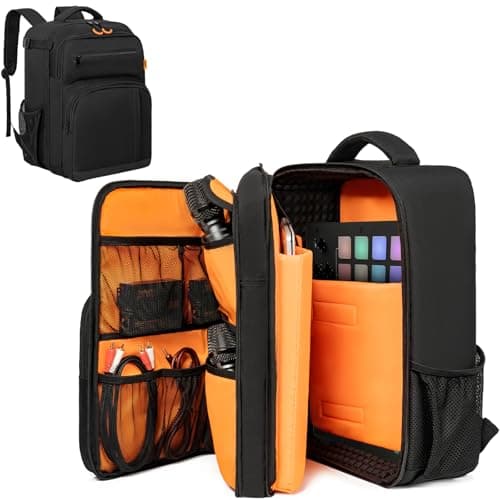 GMAK Audio Mixer Backpack Compatible with RØDECaster Pro/Pro II, ProFX10v3, RC Duo, DJ Mixer Travel Case Bags with Plenty of Pockets, Protective Audio Mixer Bag for Cables, Podcast Gear and Mics