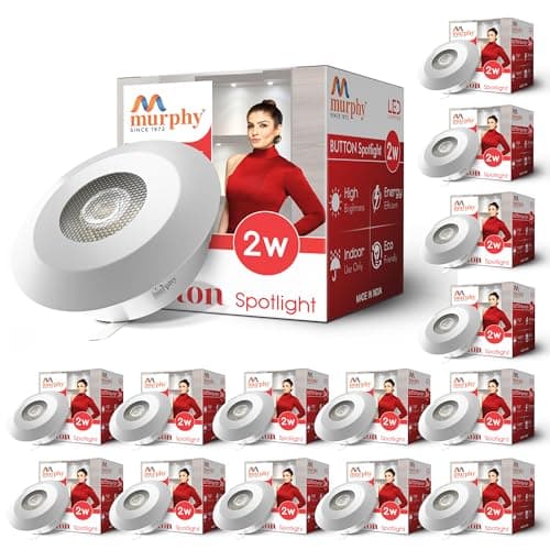 Murphy 2W LED Button Spot Lights | Pack of 15 | Warm White | Premium Mood Lighting for Home & Office