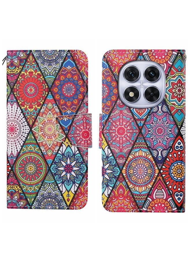 For Redmi Note 14 Pro 5G Colored Drawing Pattern Leather Phone Case(Diamond Totem)