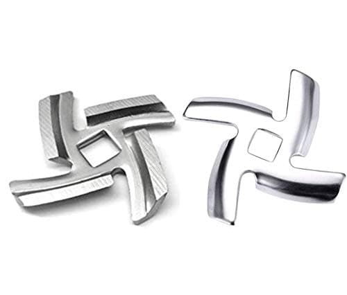 MIZORLIE (2 Pack) 5# Knife Meat Grinder Blade,Stainless Steel Knife Cutter Compatible for Size 5 Meat Grinder Stand Mixers Accessories Replacement