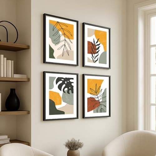 COLOSSAL ART HOUSE Set of 4 Frames for Wall Décor for Living Room, Paintings for Bedroom & Wall Art for Home Decor - (10x13 Inch, Paintings for Office Walls)