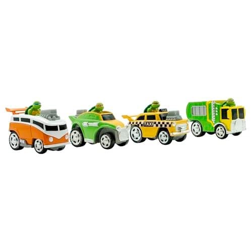 Teenage Mutant Ninja Turtles 164th Diecast Shell Riders Set Classic Styling Leo Raph Donatello and Mikey