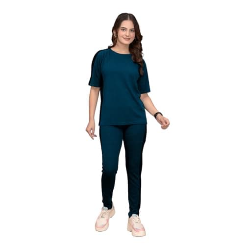 ALISBA Women's Active Wear Track Suit Set - Sportswear Top & Bottom Set for Women Western for Fitness & Workout Tshirt for Women Gym pants for women workout combo Track Suit, Yoga, Running (Pack of 2)